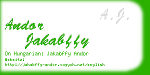 andor jakabffy business card